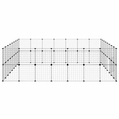 60-Panel Pet Cage with Door Black 280x245x70 cm Steel