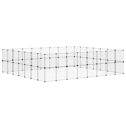 60-Panel Pet Cage with Door Black 35x35 cm Steel