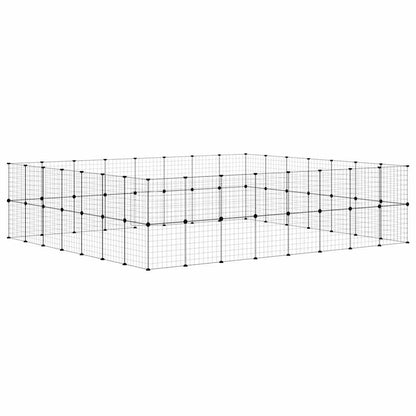 60-Panel Pet Cage with Door Black 280x245x70 cm Steel