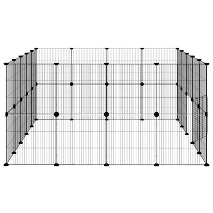 36-Panel Pet Cage with Door Black 35x35 cm Steel