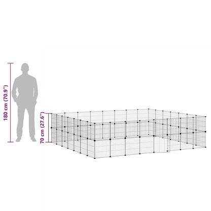 60-Panel Pet Cage with Door Black 35x35 cm Steel