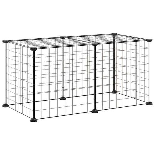 8-Panel Pet Cage Black 70x35x35 cm Steel