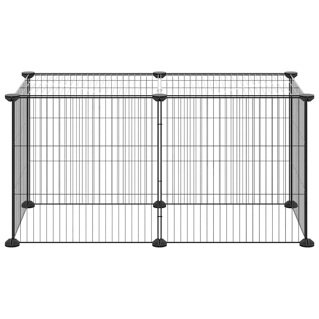 8-Panel Pet Cage Black 35x35 cm Steel