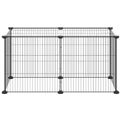 8-Panel Pet Cage Black 35x35 cm Steel