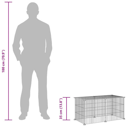 8-Panel Pet Cage Black 35x35 cm Steel