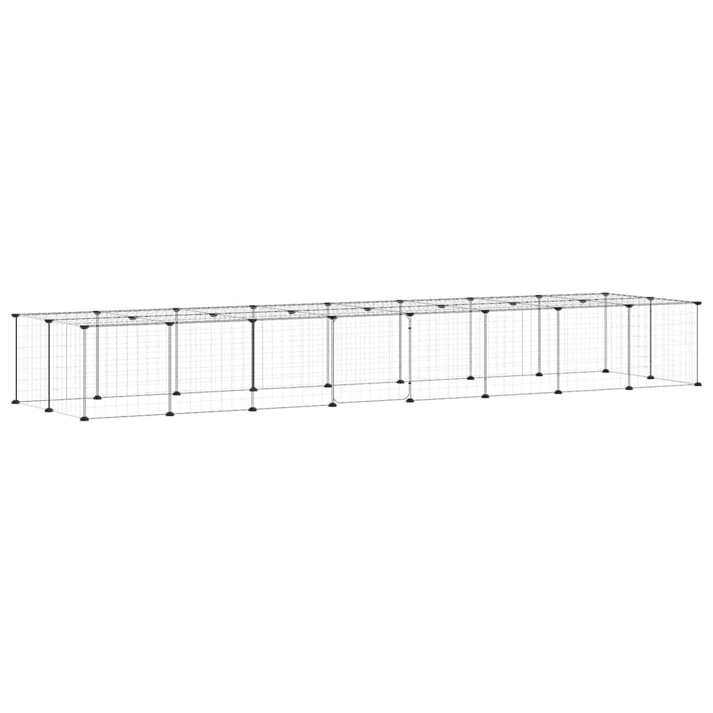 36-Panel Pet Cage with Door Black 35x35 cm Steel