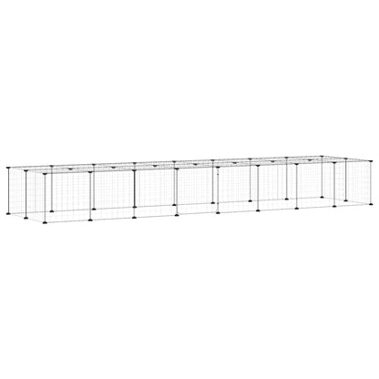 36-Panel Pet Cage with Door Black 35x35 cm Steel