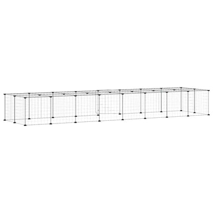 36-Panel Pet Cage with Door Black 35x35 cm Steel