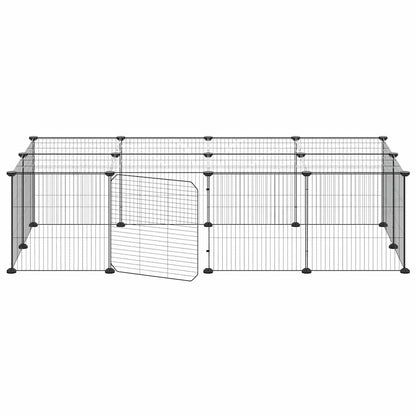 20-Panel Pet Cage with Door Black 35x35 cm Steel