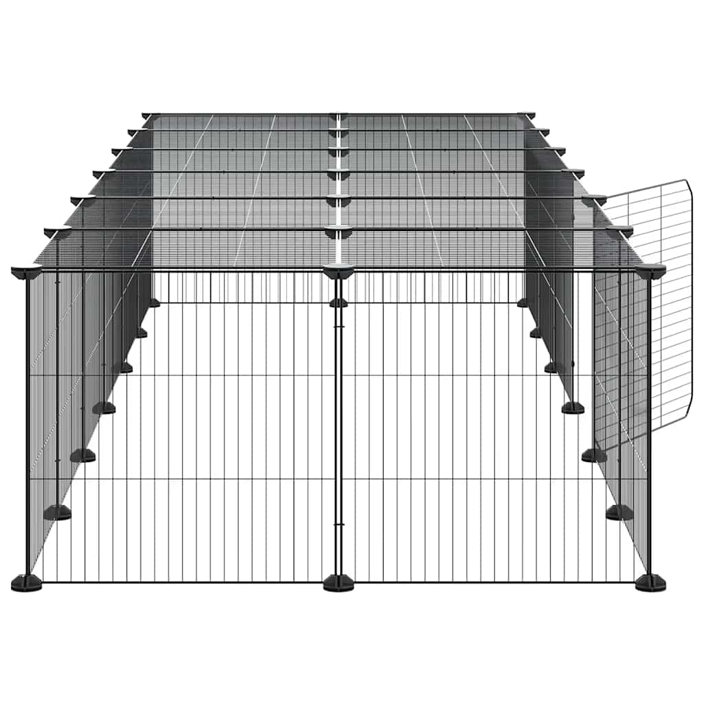 Pet Cage | Black | Powder-Coated Steel | Medium | Expandable | Pet Cage