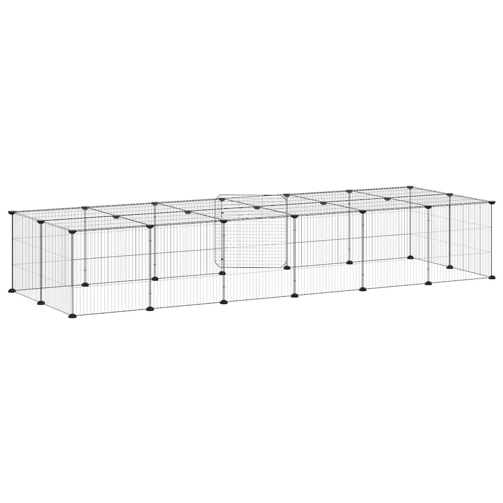 Pet Cage | Black | Powder-Coated Steel | Medium | Expandable | Pet Cage