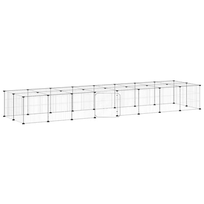 36-Panel Pet Cage with Door Black 35x35 cm Steel