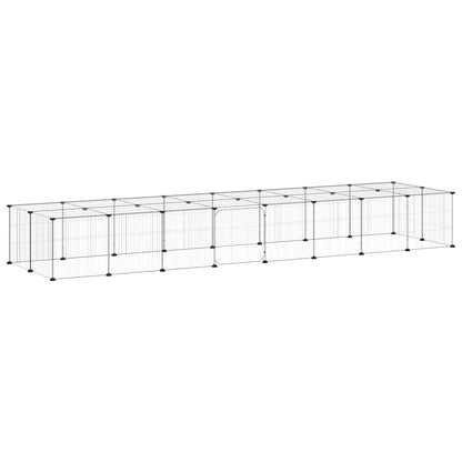 36-Panel Pet Cage with Door Black 35x35 cm Steel