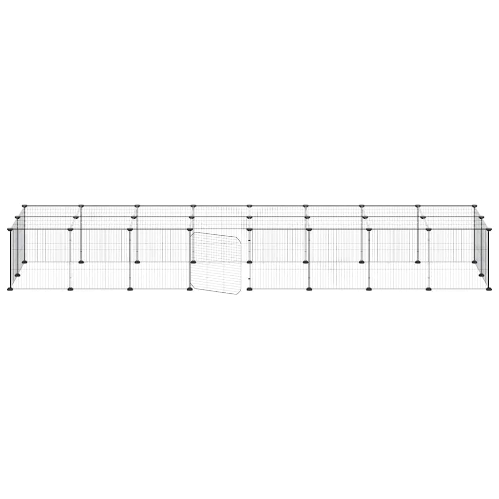36-Panel Pet Cage with Door Black 35x35 cm Steel