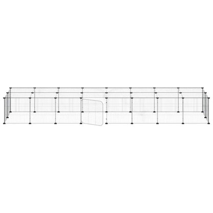 36-Panel Pet Cage with Door Black 35x35 cm Steel