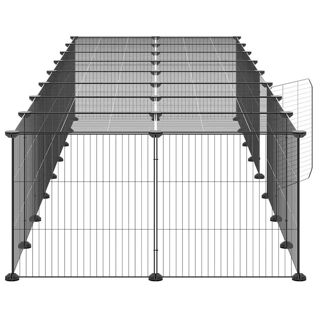 36-Panel Pet Cage with Door Black 35x35 cm Steel