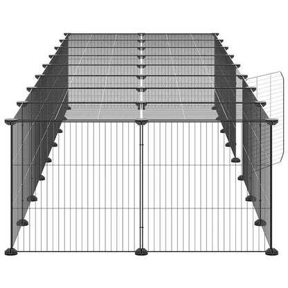 36-Panel Pet Cage with Door Black 35x35 cm Steel