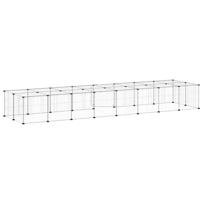 36-Panel Pet Cage with Door Black 35x35 cm Steel