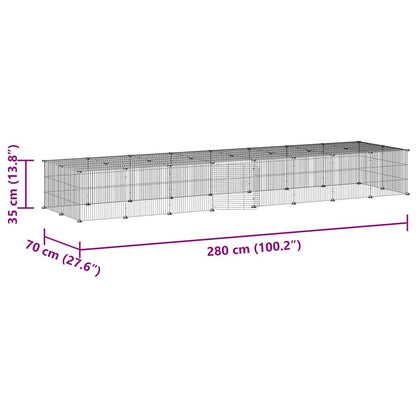 36-Panel Pet Cage with Door Black 35x35 cm Steel