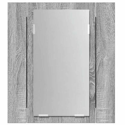 LED Bathroom Mirror Cabinet Grey Sonoma 40x12x45 cm Engineered Wood