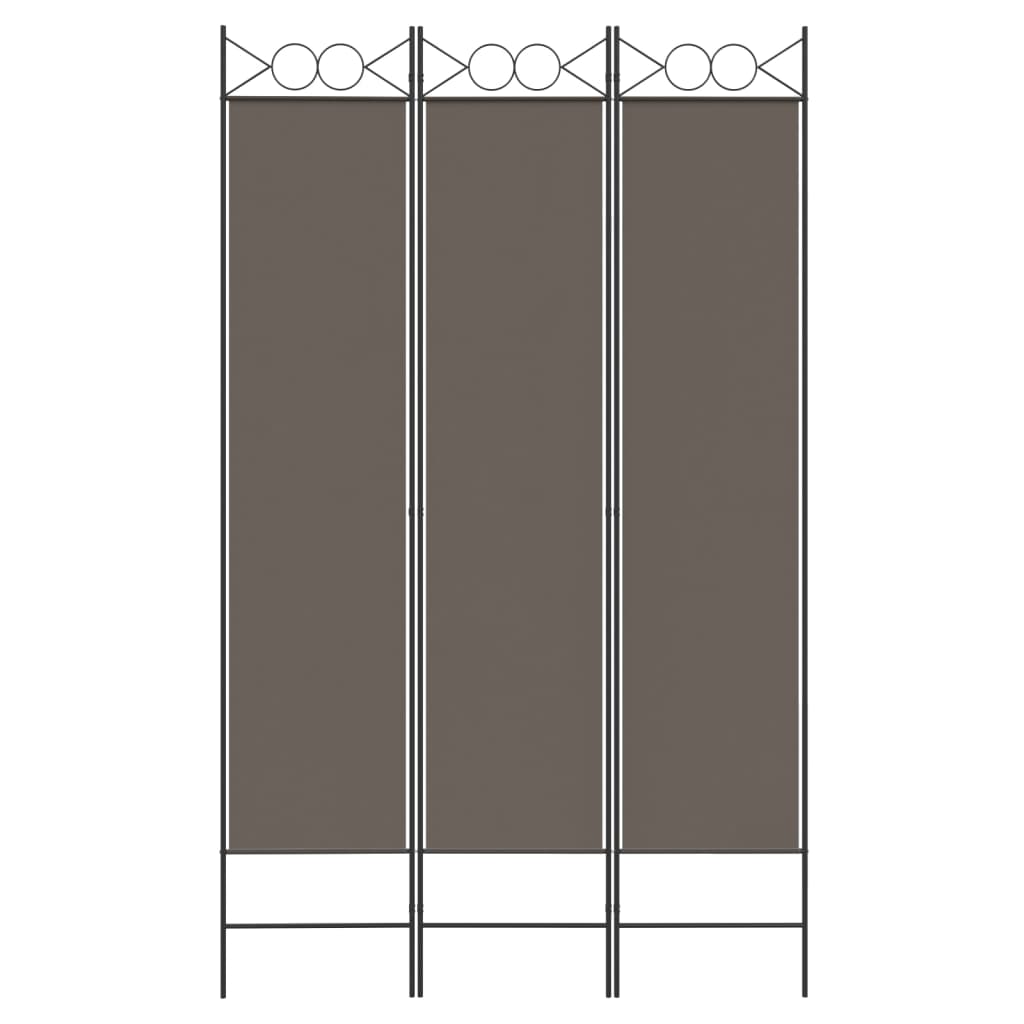 3-Panel Room Divider Anthracite 120x200 cm Fabric