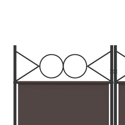 6-Panel Room Divider Brown 240x200 cm Fabric