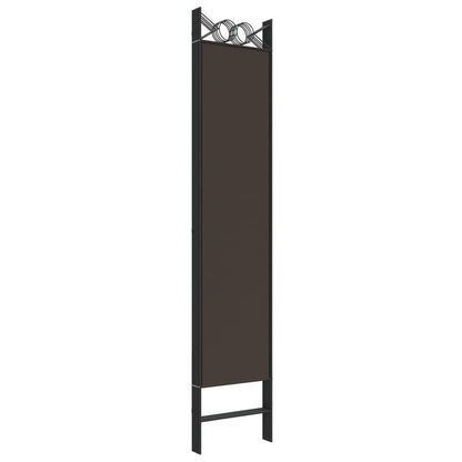 6-Panel Room Divider Brown 240x200 cm Fabric