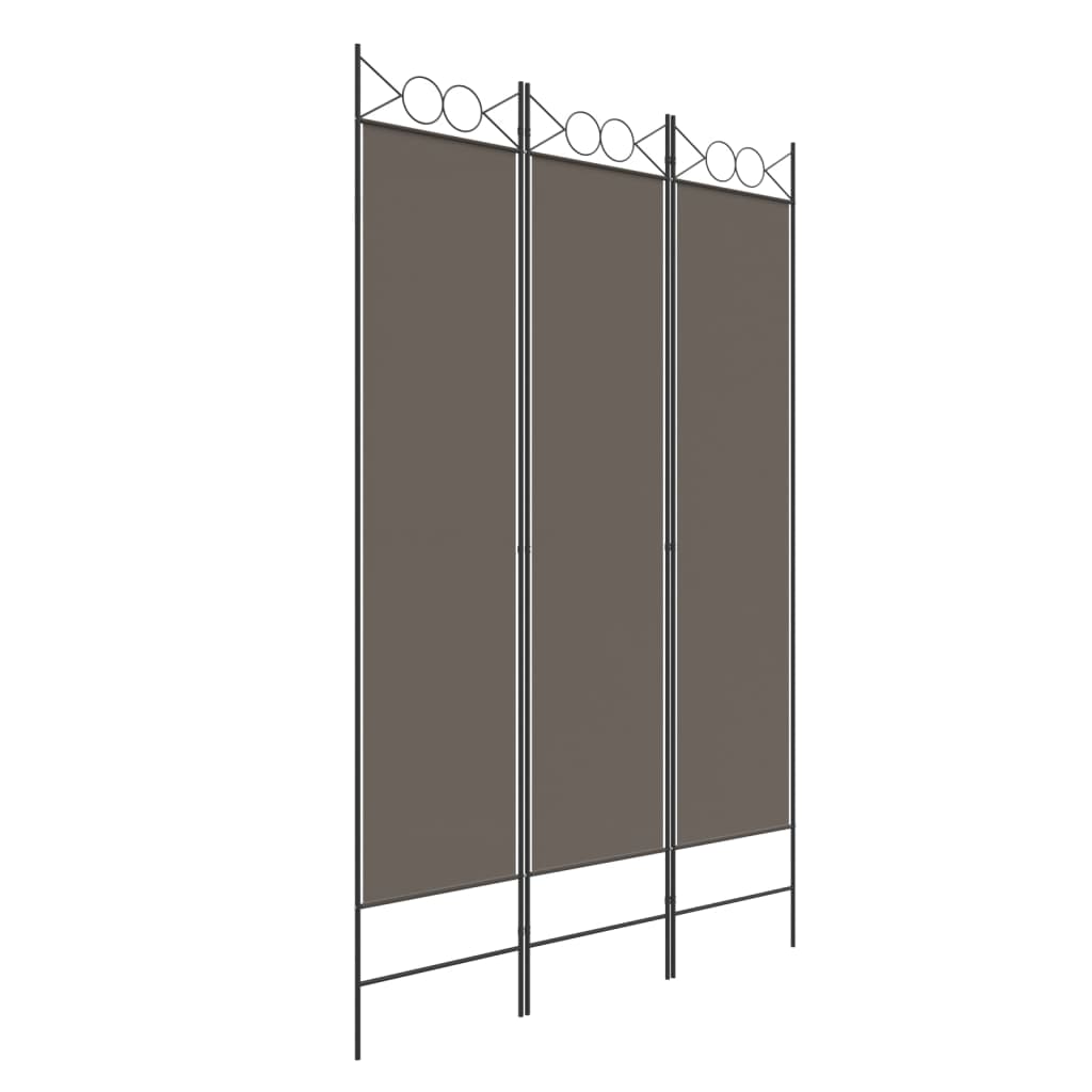 3-Panel Room Divider Anthracite 120x220 cm Fabric