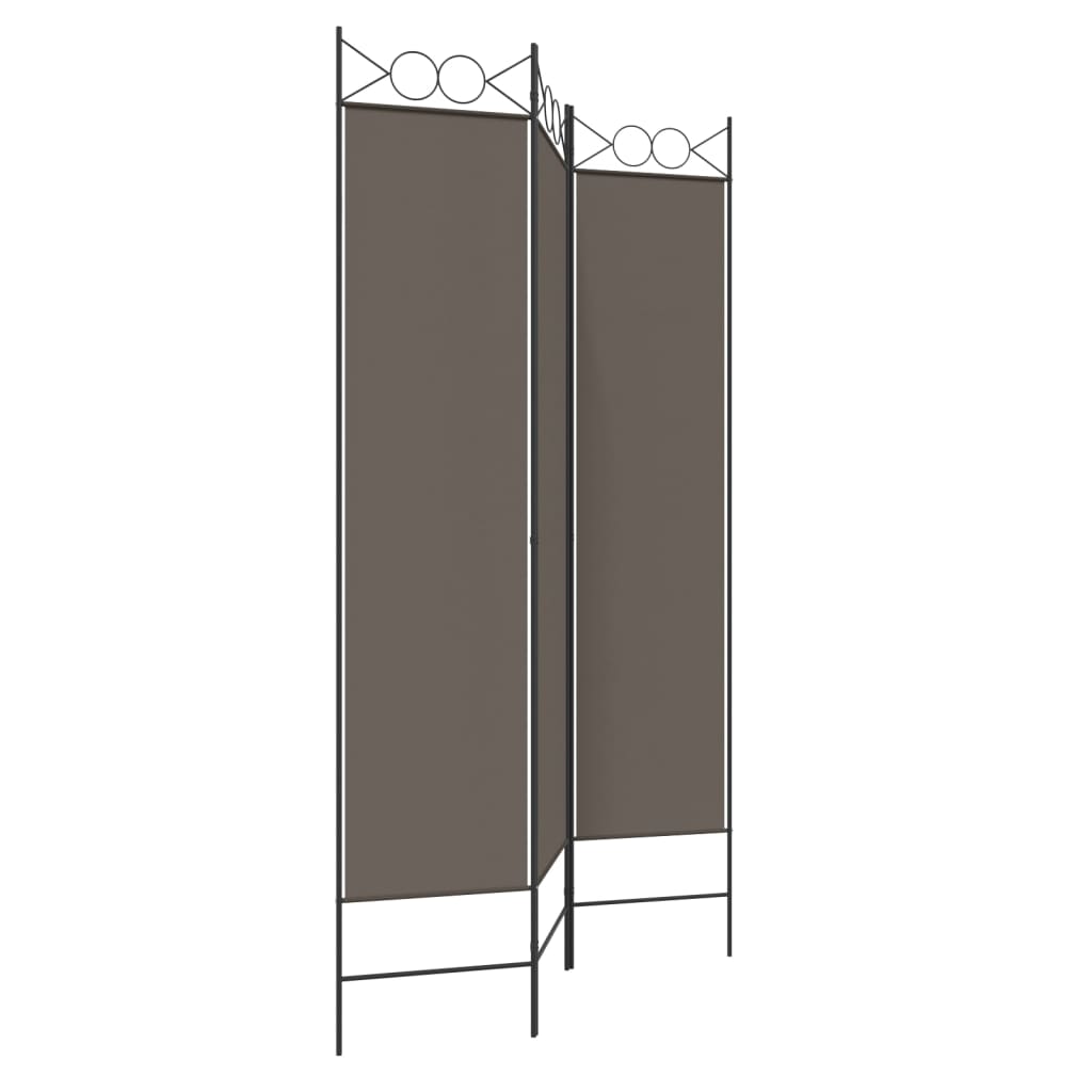 3-Panel Room Divider Anthracite 120x220 cm Fabric