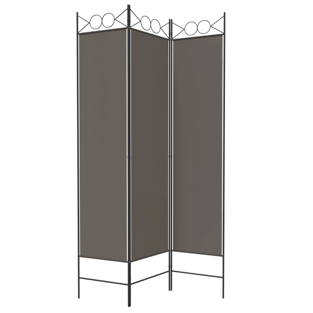 3-Panel Room Divider Anthracite 120x220 cm Fabric