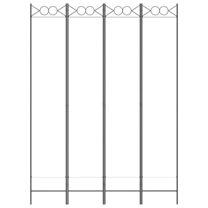 4-Panel Room Divider White 160x220 cm Fabric