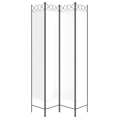 4-Panel Room Divider White 160x220 cm Fabric