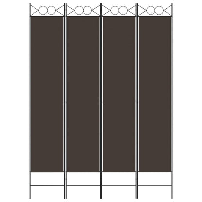 4-Panel Room Divider Brown 160x220 cm Fabric