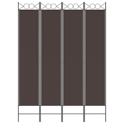 4-Panel Room Divider Brown 160x220 cm Fabric