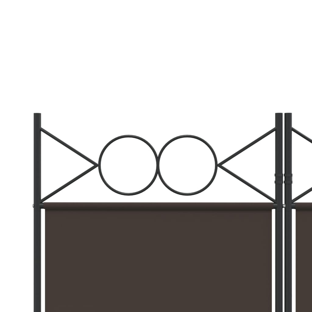 5-Panel Room Divider Brown 200x220 cm Fabric