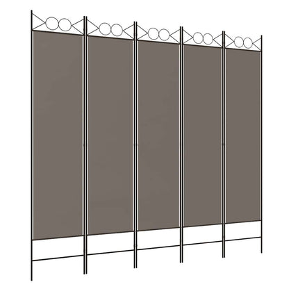5-Panel Room Divider Anthracite 200x220 cm Fabric