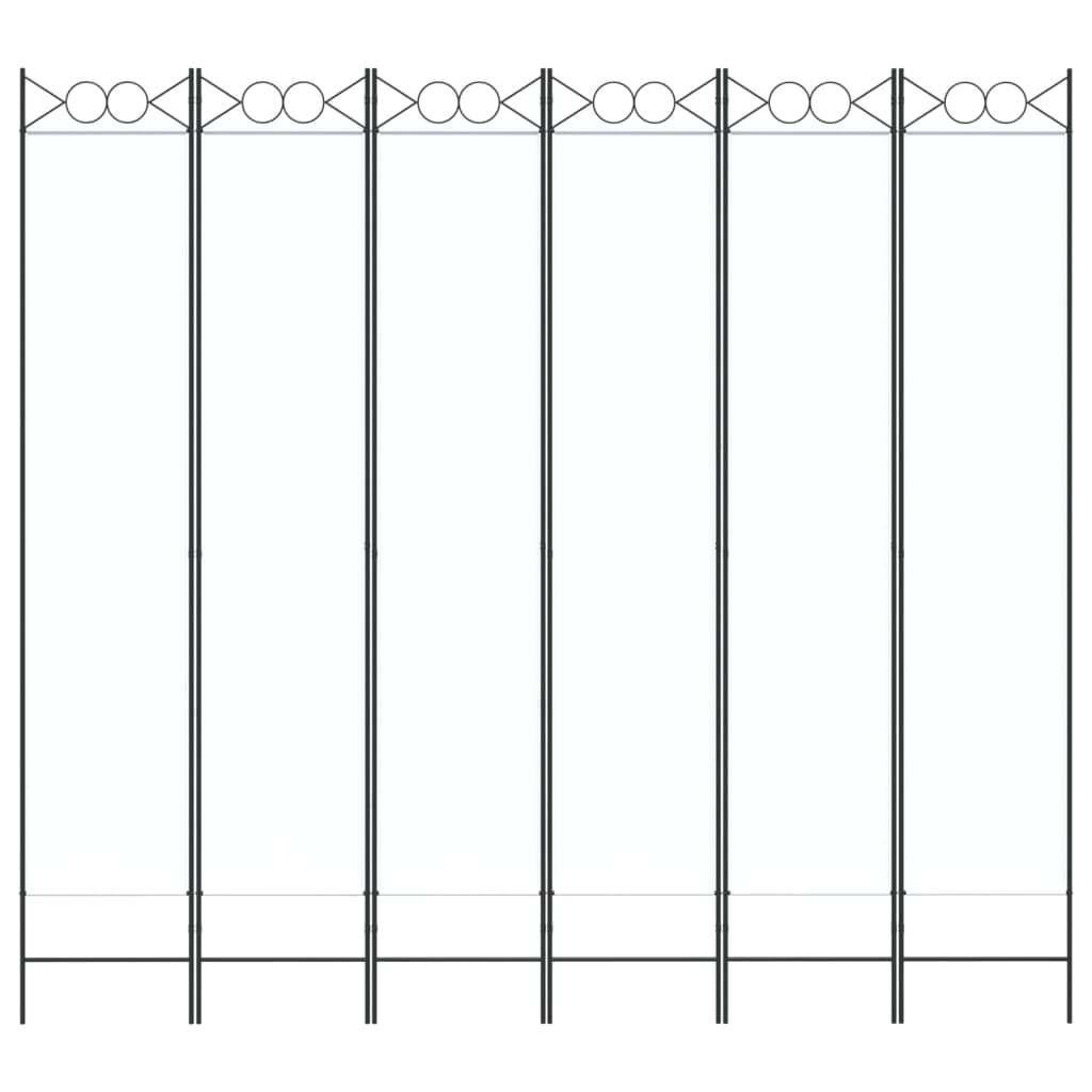 6-Panel Room Divider White 240x220 cm Fabric