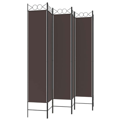 6-Panel Room Divider Brown 240x220 cm Fabric