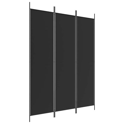 3-Panel Room Divider Black 150x200 cm Fabric