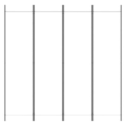 4-Panel Room Divider White 200x200 cm Fabric