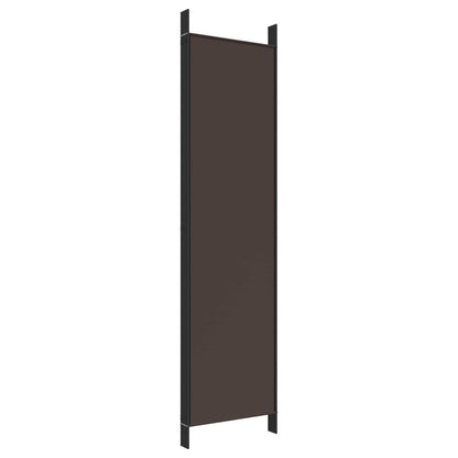 5-Panel Room Divider Brown 250x200 cm Fabric