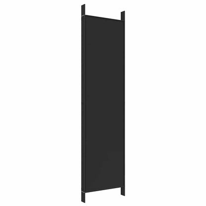 5-Panel Room Divider Black 250x200 cm Fabric