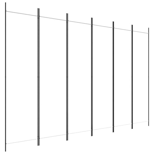 6-Panel Room Divider White 300x200 cm Fabric