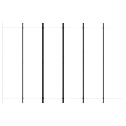 6-Panel Room Divider White 300x200 cm Fabric