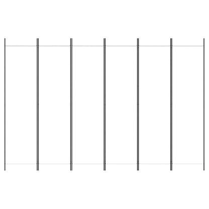 6-Panel Room Divider White 300x200 cm Fabric
