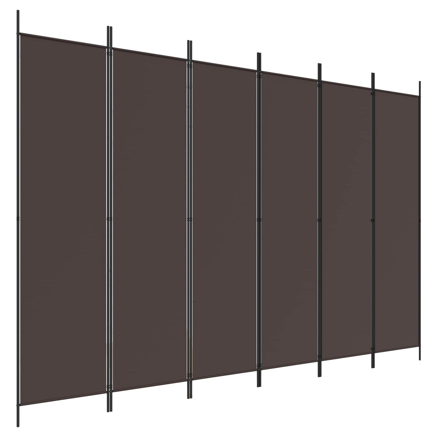 6-Panel Room Divider Brown 300x200 cm Fabric
