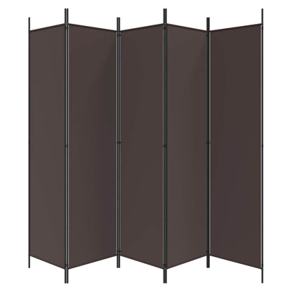 6-Panel Room Divider Brown 300x200 cm Fabric