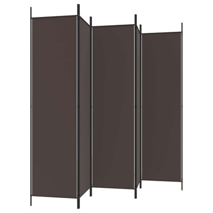 6-Panel Room Divider Brown 300x200 cm Fabric