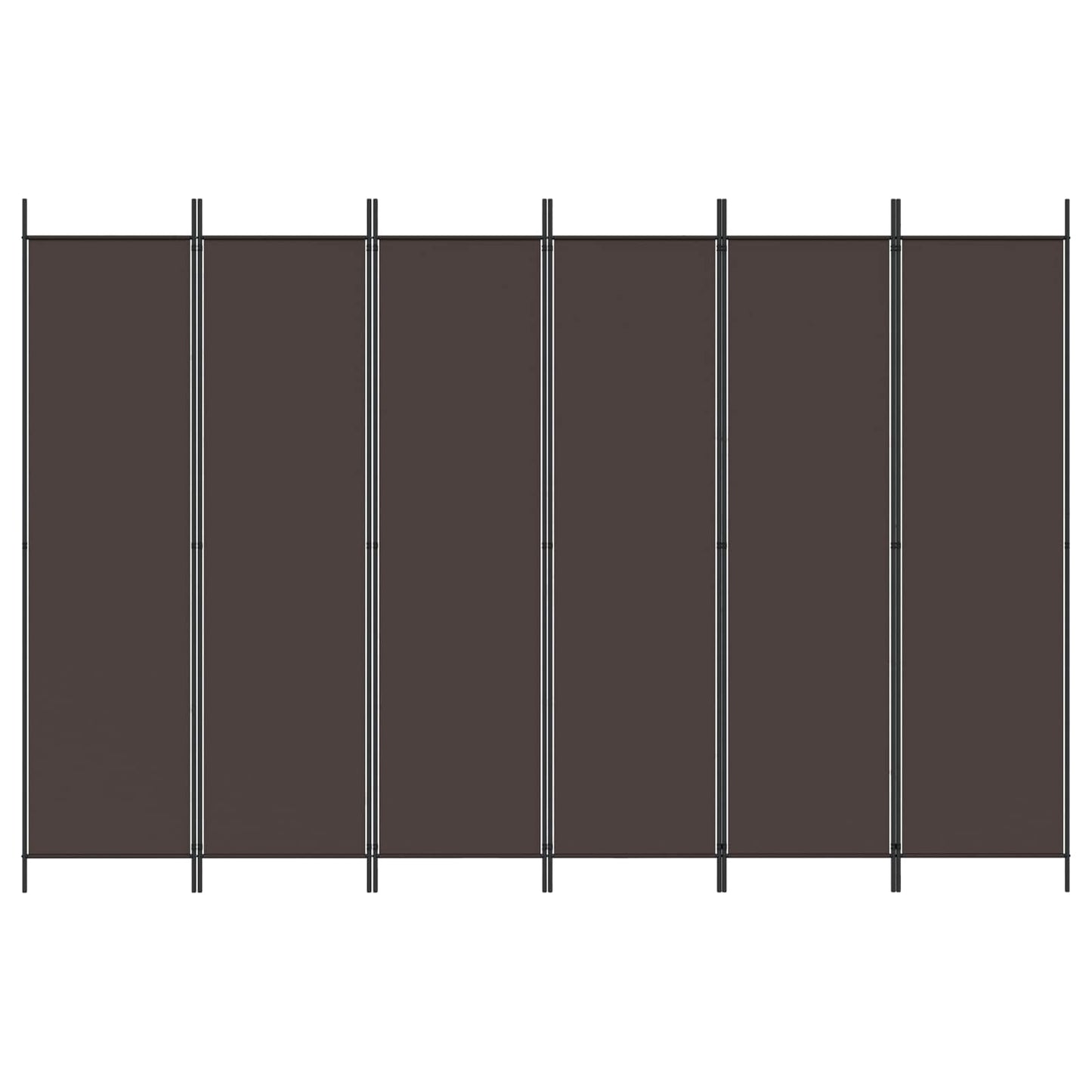 6-Panel Room Divider Brown 300x200 cm Fabric