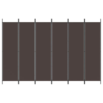 6-Panel Room Divider Brown 300x200 cm Fabric